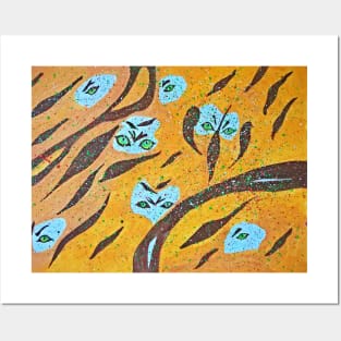 Tigers in the jungle. Abstract painting. Posters and Art